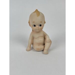 Vintage Lefton Kewpie Porcelain Bisque Baby Doll Sitting Figurine #02132